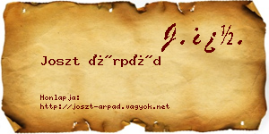 Joszt Árpád névjegykártya